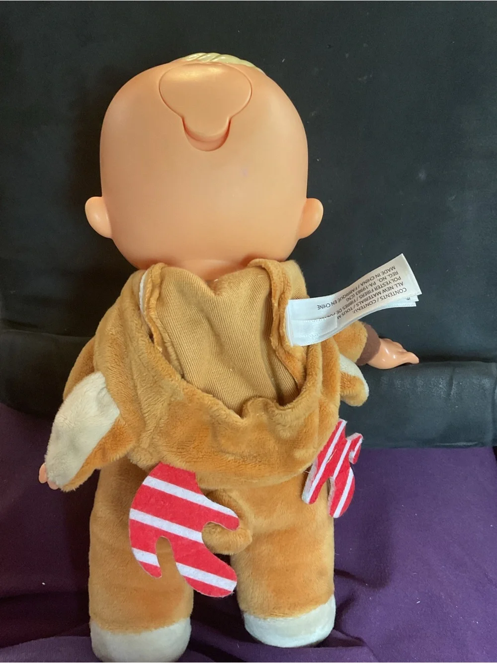 Cry Babies Plush Reindeer RUTHY Baby Doll Toy - Cries real tears 11”